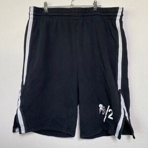 PRPS Mens Black Side Stripe Sweat Shorts XL Cherub Logo Graphic Athletic Lounge